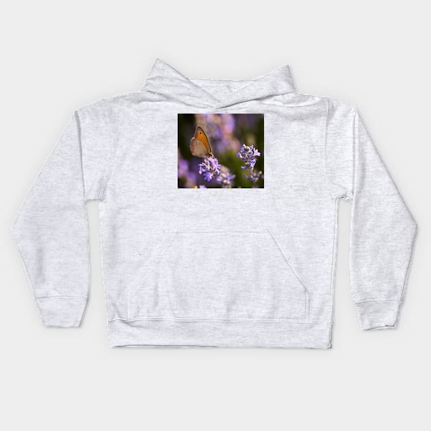 Honeybee on a lavender flower Kids Hoodie by naturalis